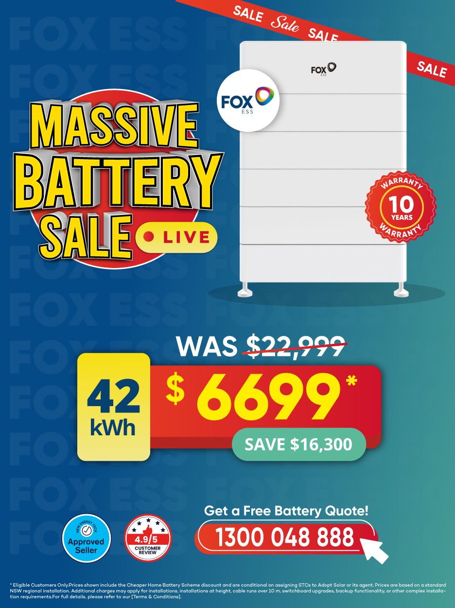 Flash sale poster solar package  with NSW battery rebate Mobile banner