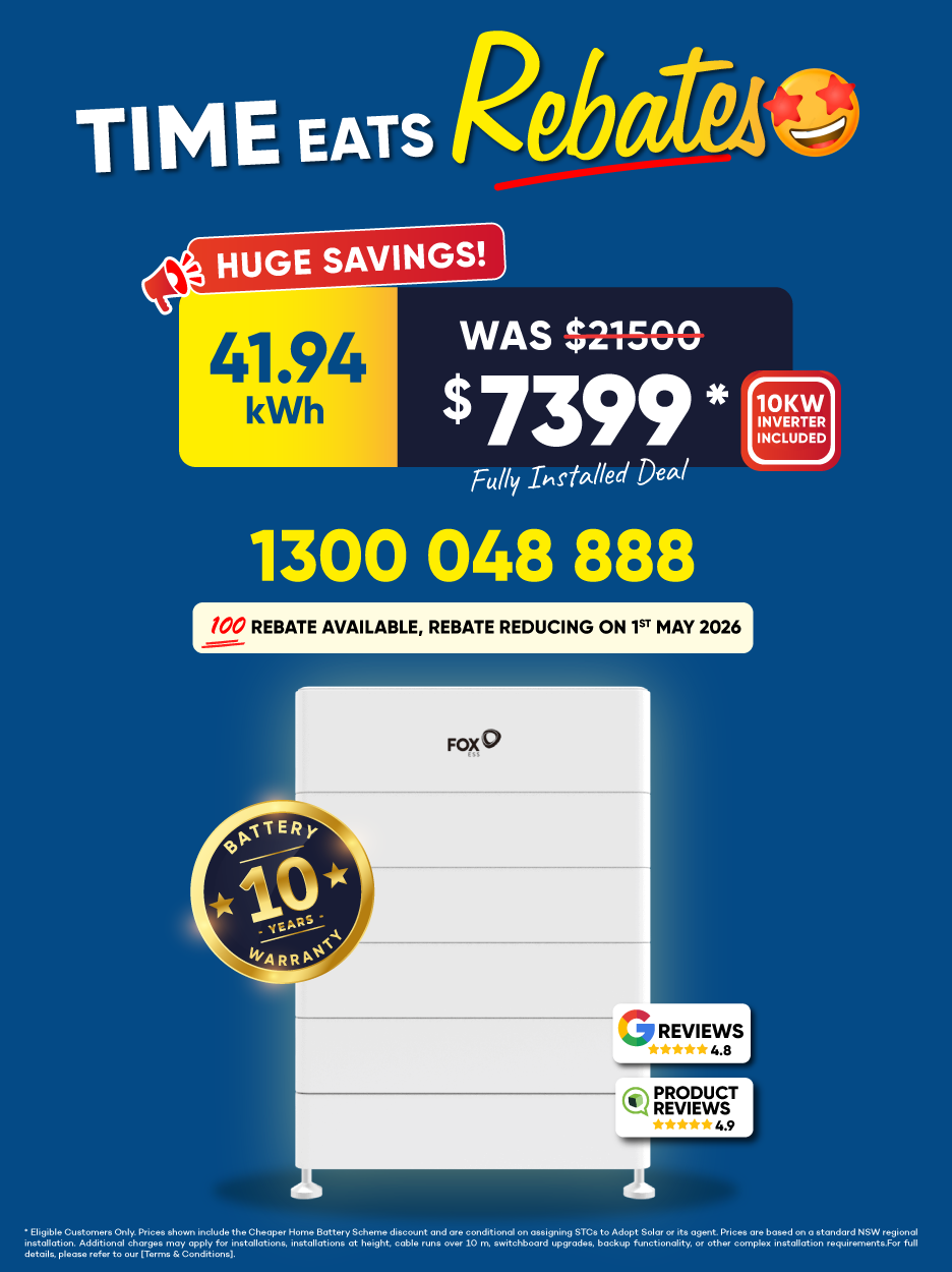 Flash sale poster solar package  with NSW battery rebate Mobile banner