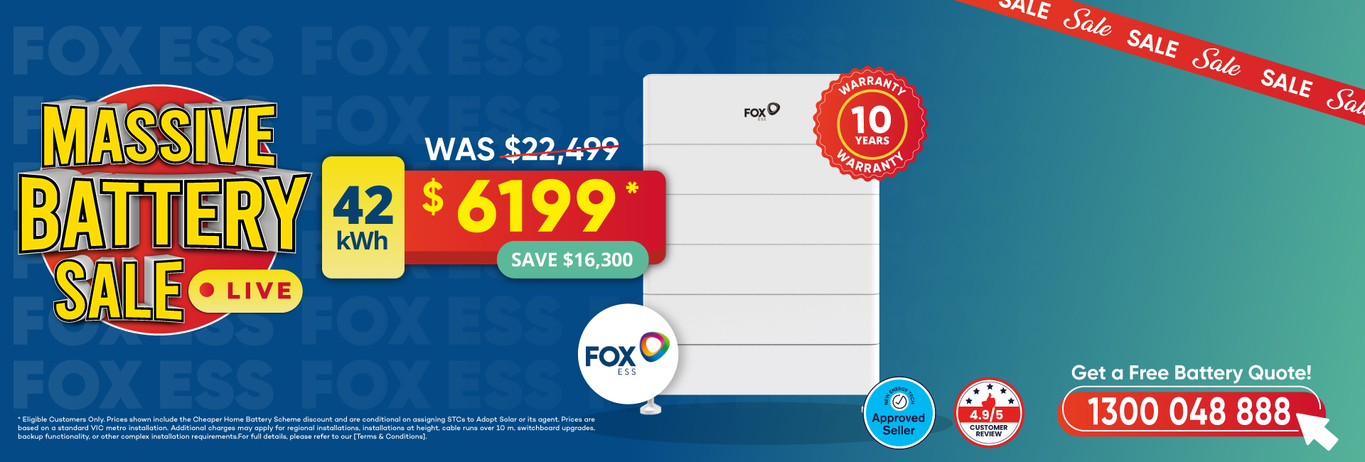 Flash sale on 6.6 kW solar package with battery loan options banner