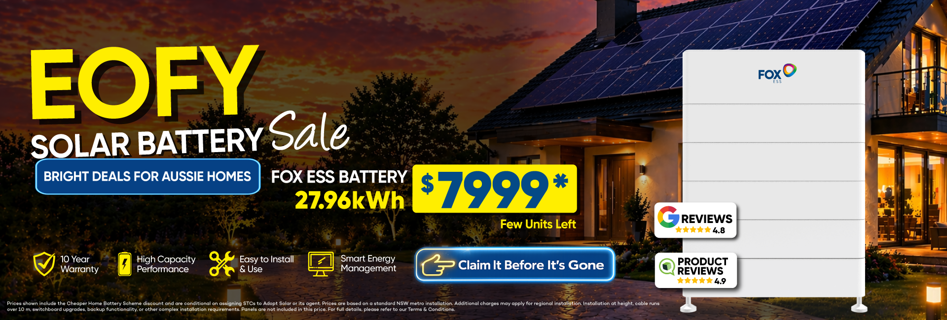Solar package and battery sale with NSW rebate