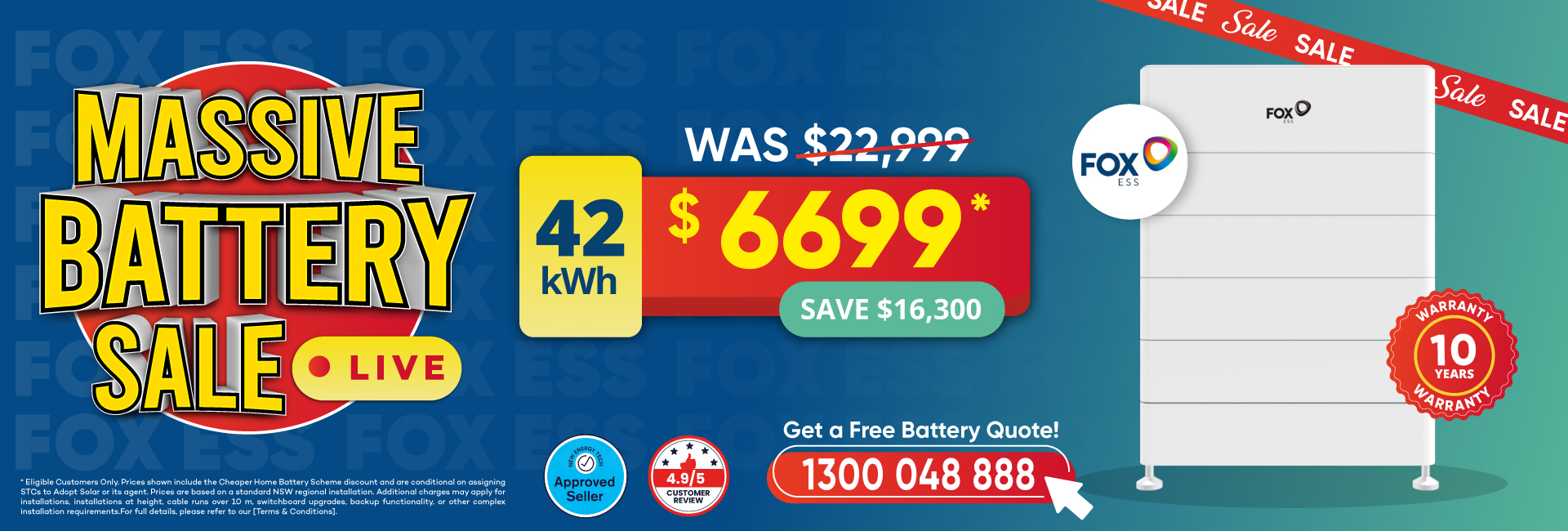 Flash sale poster solar package  with NSW battery rebate