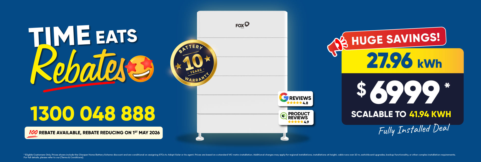 Solar packages and battery combo flash sale banner