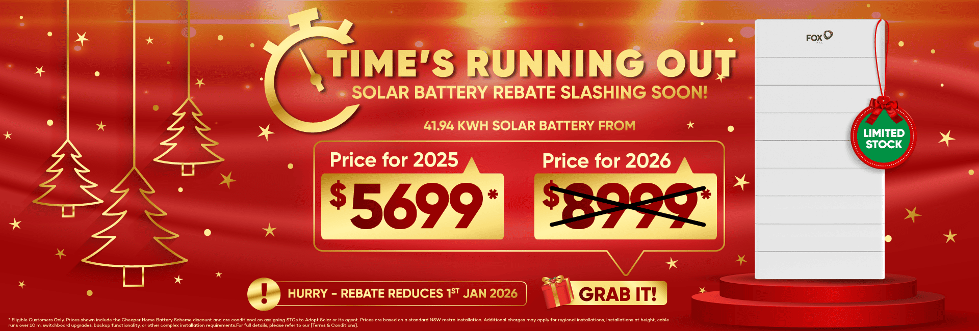 Solar package and battery sale with NSW rebate